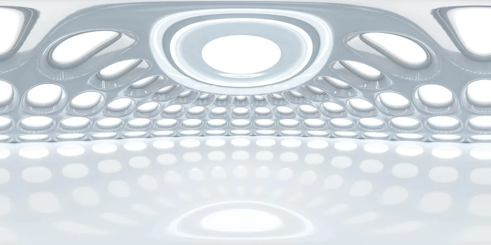 Full 360 degree equirectangular panorama hdri of modern futuristic bright Stock Illustration