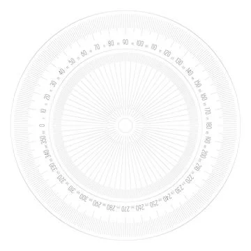 Full 360 degrees protractor measuring instrument Stock Illustration