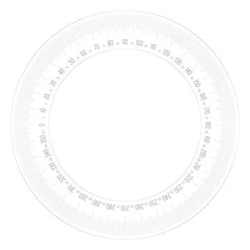 Full 360 degrees protractor measuring instrument Stock Illustration