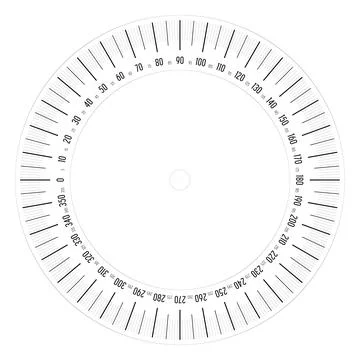 Full 360 degrees protractor measuring instrument Stock Illustration