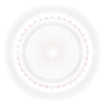 Full 360 degrees protractor measuring instrument Stock Illustration