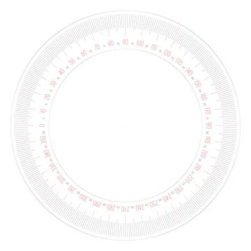 Full 360 degrees protractor measuring instrument Stock Illustration