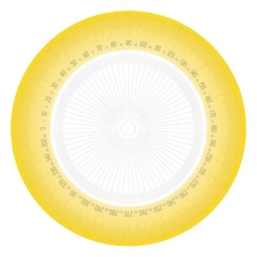 Full 360 degrees protractor measuring instrument Stock Illustration