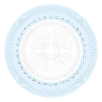 Full 360 degrees protractor measuring instrument Stock Illustration