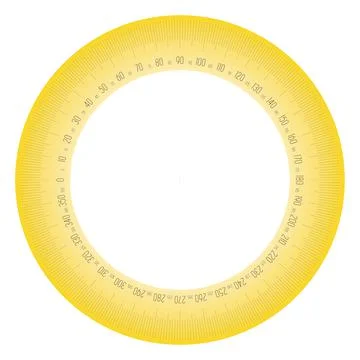 Full 360 degrees protractor measuring instrument Stock Illustration