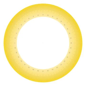 Full 360 degrees protractor measuring instrument Stock Illustration