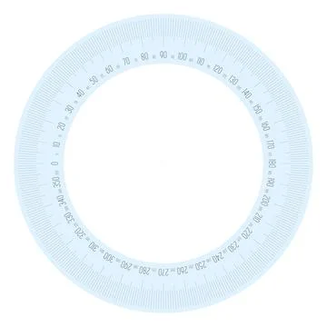 Full 360 degrees protractor measuring instrument Stock Illustration