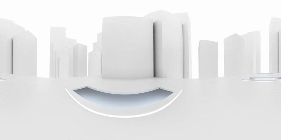 Full 360 equirectangular spherical panorama view of modern futuristic technology 库存插图