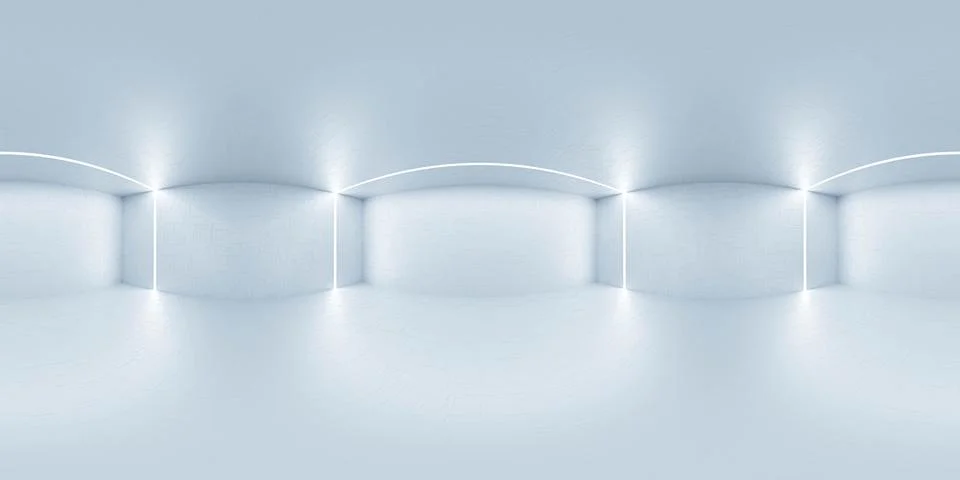 Full 360 equirectangular spherical panorama view of modern futuristic technology 库存插图