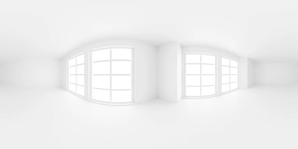 Full 360 seamless panorama of empty white entrance hall room without furniture 库存插图