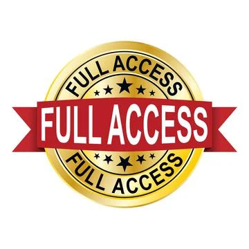 Full access gold shiny emblem. Vector Illustration. Stock Illustration