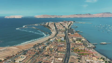Full Aerial Overview of La Punta and San Lorenzo Island Stock Footage 339494813