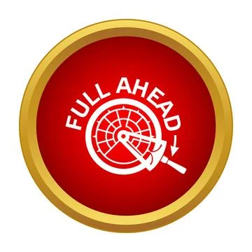 Full ahead engine telegraph icon showing maximum speed Stock Illustration