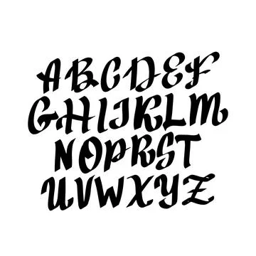 Full alphabet in the Gothic style. Vector Stock Illustration