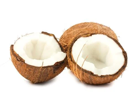 Full and two halves of coconut Foto stock