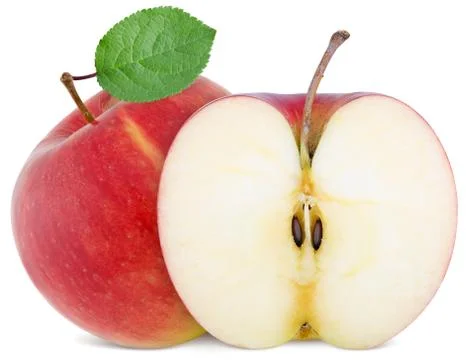 Full apple and  cut slice Stock Photos