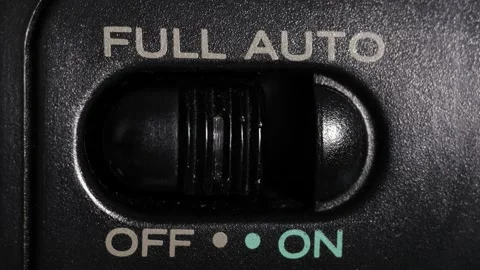 Full Auto Switch Slides From Off To On Close Up Stock Footage 332560649