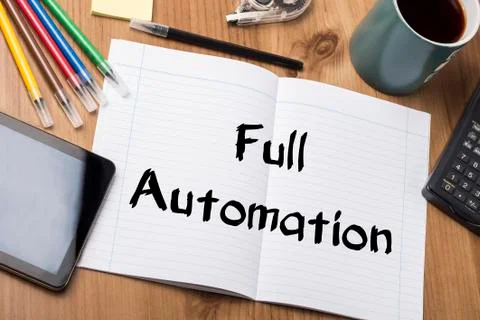 Full Automation - Note Pad With Text Stock Photos