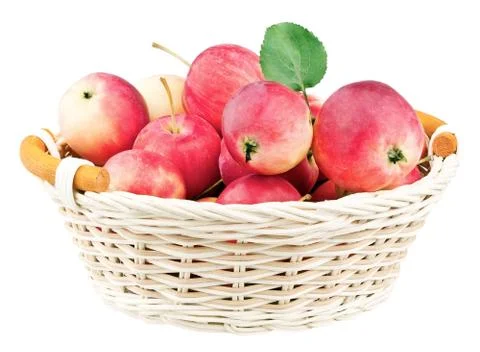 Full backet with apples Stock Photos
