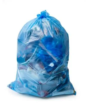 Full bag containing plastic bottles, various plastics and cans for recyclin.. 写真素材