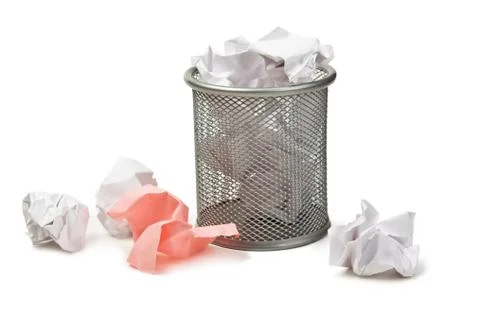 Full basket of paper Foto stock