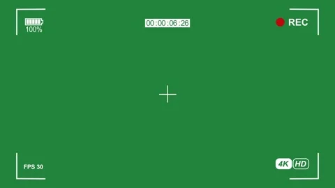 Full Battery 4K HD Camera Viewfinder on Green Screen Video stock 318506803