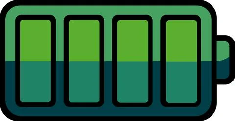 Full battery charge energy level indicator icon Stock Illustration