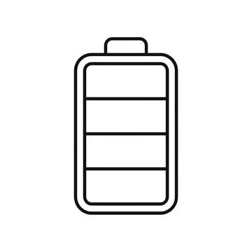 Full Battery Charge Level Line Art Icon Stock Illustration