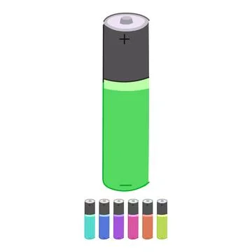 Full battery energy vector cartoon graphic Stock Illustration