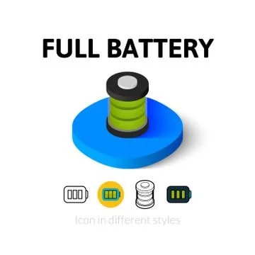 Full battery icon in different style Stockillustratie