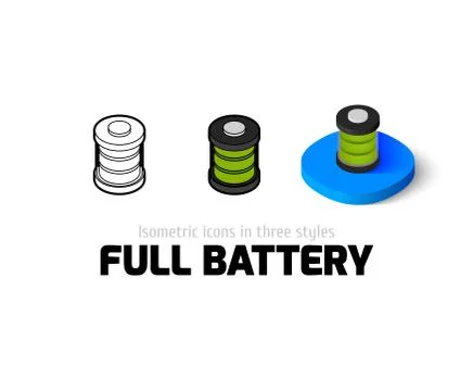 Full battery icon in different style Stockillustratie