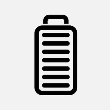 Full battery icon. Solid and flat color style vector illustration. Stock Illustration