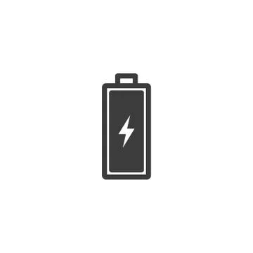 Full battery icon vector on white background Stock Illustration