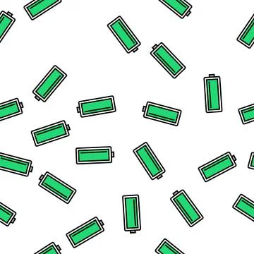 Full battery power energy vector seamless pattern Stock Illustration
