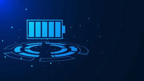 Full battery power for technology background design Stock Illustration