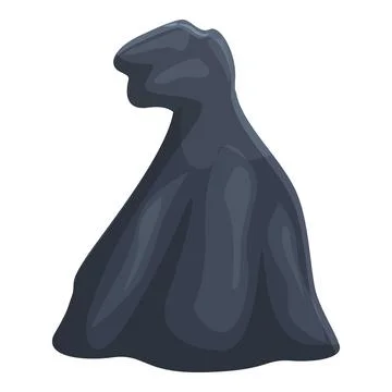 Full black garbage bag standing up with knot on top Stock Illustration