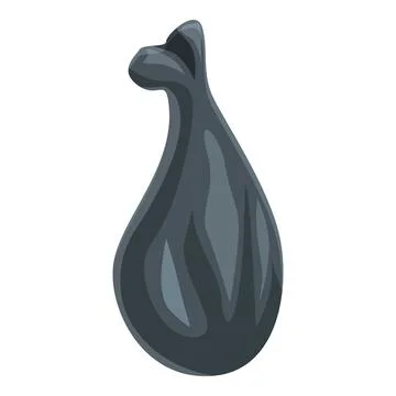 Full black plastic garbage bag tied and ready for disposal Stock Illustration