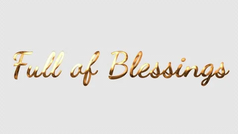 Full Of Blessing gold text animation. Stock Footage 310346907