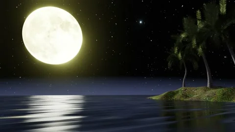 Full blue moon In the night sky there are stars in the sky. Stock Footage 162062882