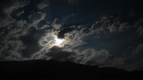 Full blue moon in the sky time lapse Stock Footage 52933918