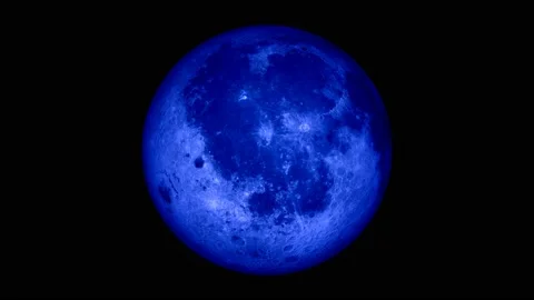 Full blue moon spinning Vídeo Stock 138886756