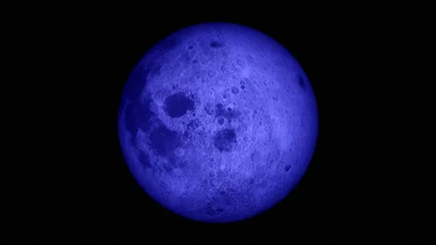 Full blue moon spinning Vídeo Stock 138886794