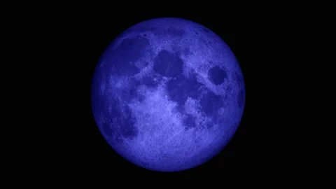 Full blue moon spinning Vídeo Stock 138887749