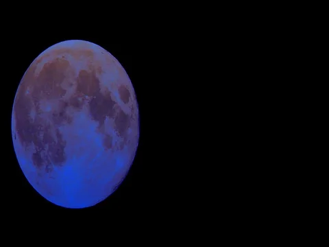 Full Blue Moon - time-lapse, motion Stock Footage 74159481