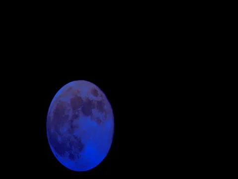 Full Blue Moon - time-lapse, motion Stock Footage 74160052