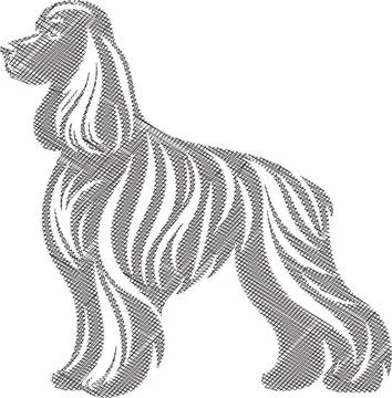 Full Body American Cocker Spaniel Scribble Style Illustration Stock Illustration