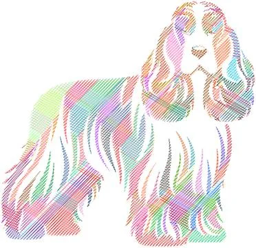 Full Body American Cocker Spaniel Scribble Style Illustration Illustrazione stock
