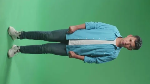 Full Body Of Angry Asian Boy Looking At | Stock Video | Pond5