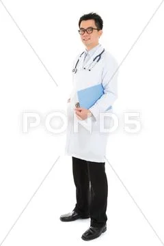 Full body asian medical male doctor Stock Photos