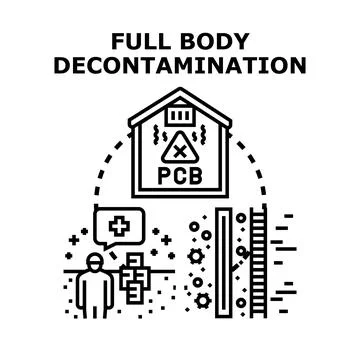 Full body decontamination for hazardous material exposure prevention Stock Illustration